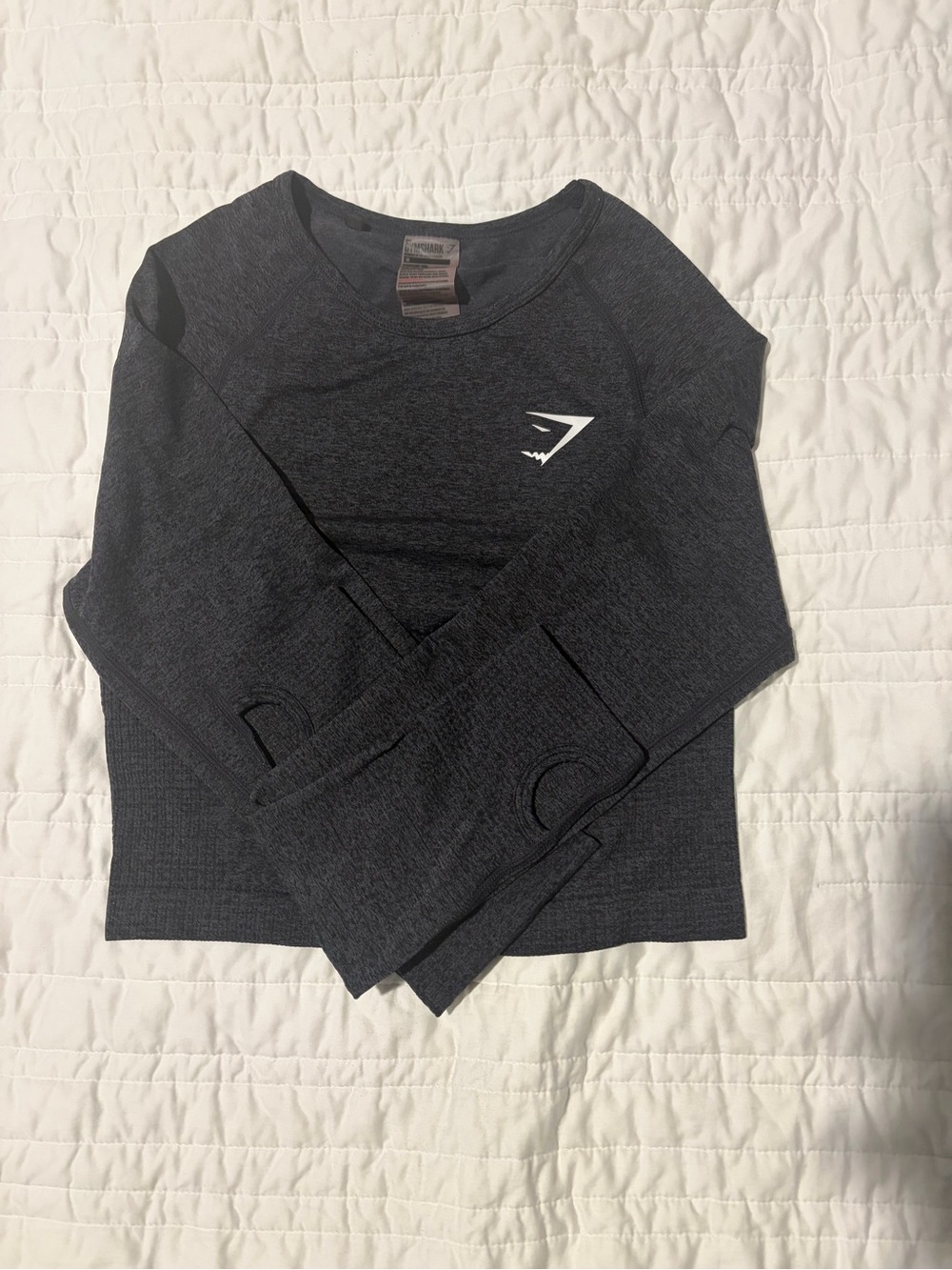 Gymshark Women’s Dark Charcoal Seamless Long-Sleeve Top x2